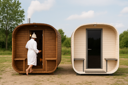SAUNA OGRODOWA WOLA QUADRO QL 240cm złożona z piecem i oświetleniem ZŁOŻONA