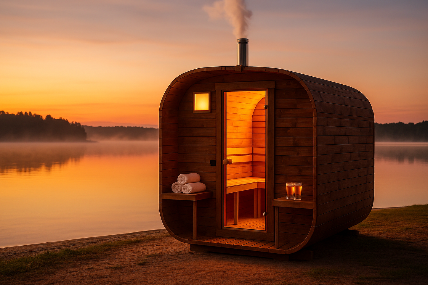 SAUNA OGRODOWA WOLA QUADRO QL 240cm złożona z piecem i oświetleniem ZŁOŻONA