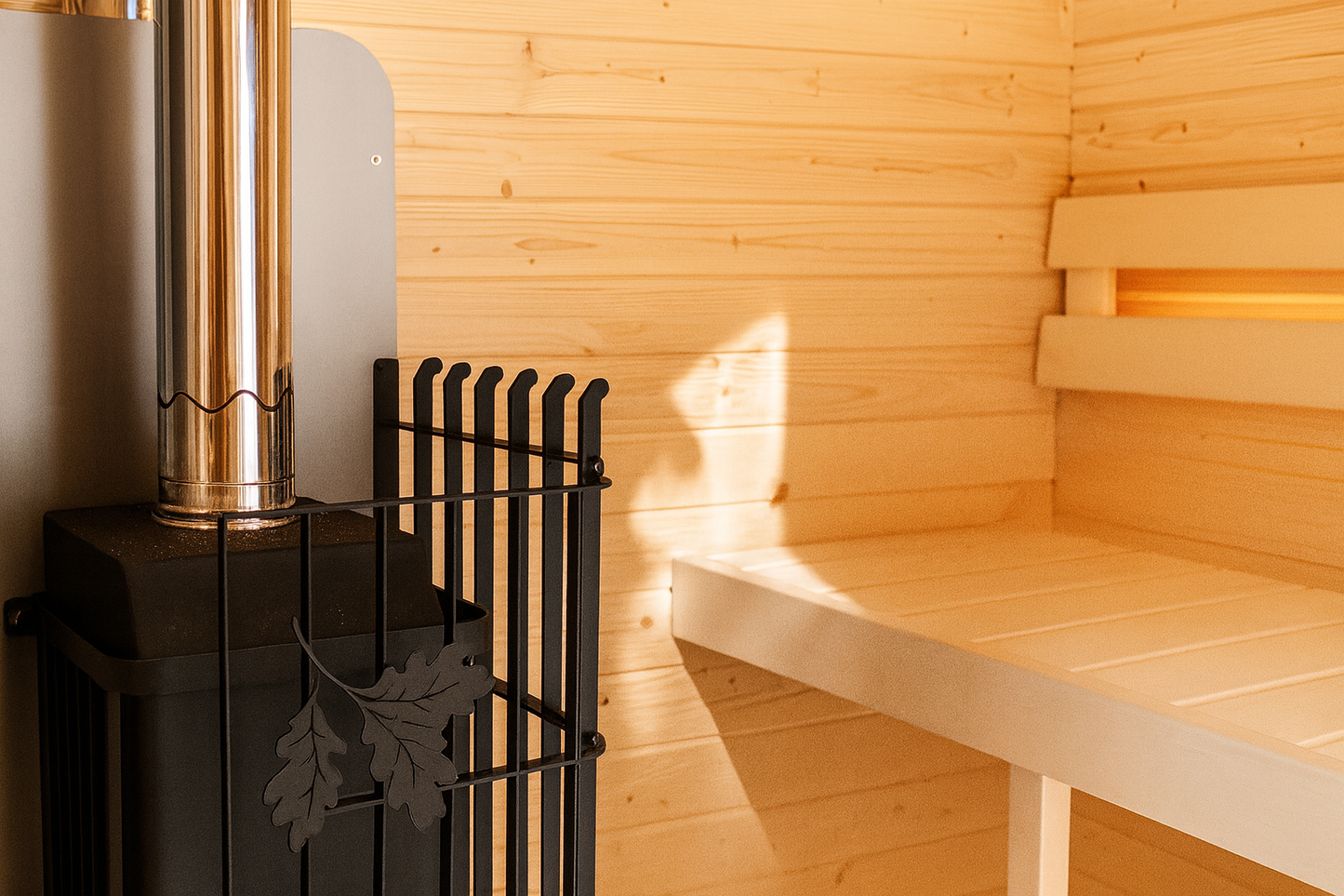 SAUNA OGRODOWA WOLA QUADRO QL 240cm złożona z piecem i oświetleniem ZŁOŻONA