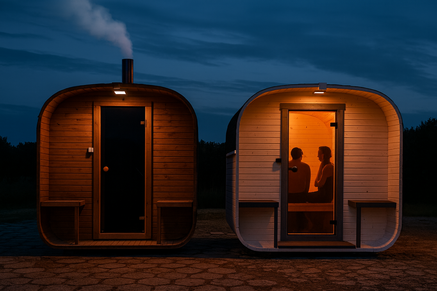 SAUNA OGRODOWA WOLA QUADRO QL 240cm złożona z piecem i oświetleniem ZŁOŻONA