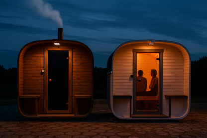 SAUNA OGRODOWA WOLA QUADRO QL 240cm złożona z piecem i oświetleniem ZŁOŻONA